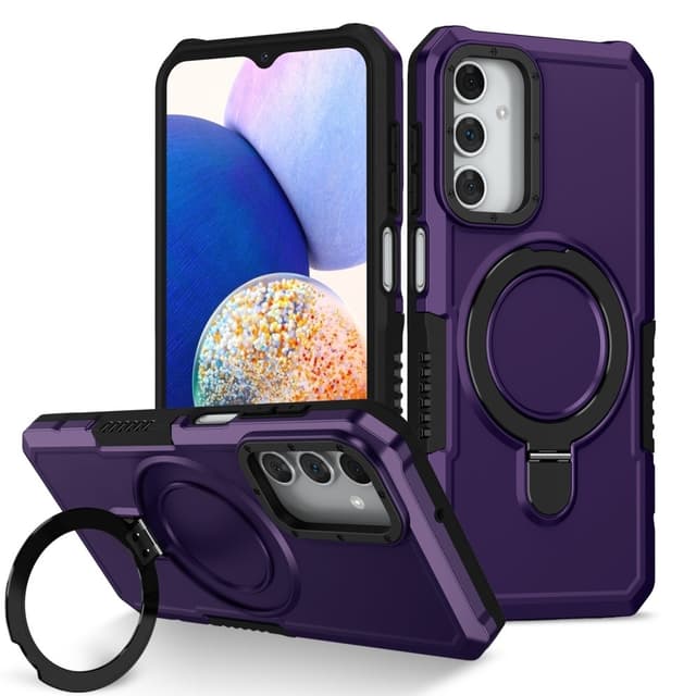 SKALO Samsung A15 5G Armor Hybridi metallirengas kuori - Tumman violetti