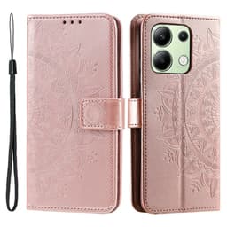 SKALO Xiaomi Redmi Note 13 4G Mandala Plånboksfodral - Roséguld