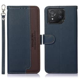 SKALO Asus ROG Phone 8 5G KHAZNEH Litchi Plånboksfodral i PU-Läder - Blå