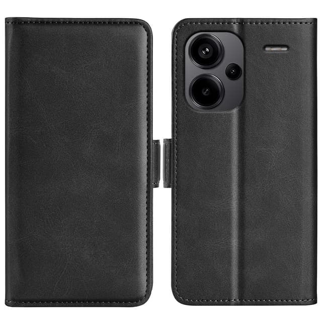 SKALO Xiaomi Redmi Note 13 Pro+ Premium Wallet Flip Cover - Sort