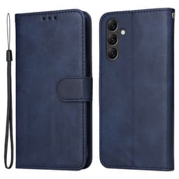 SKALO Samsung A15 5G PU-nahkainen Lompakkokotelo - Sininen