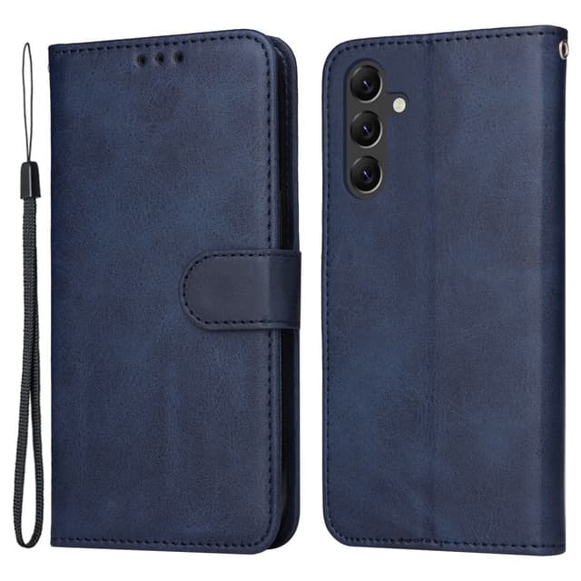 SKALO Samsung A15 5G PU-nahkainen Lompakkokotelo - Sininen