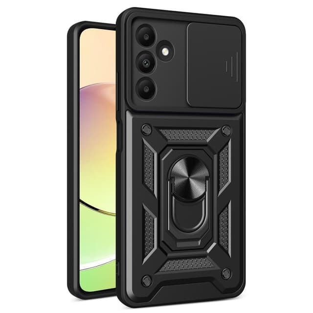 SKALO Samsung A15 4G Armor Hybrid Metal Ring Camera Slider - Sort