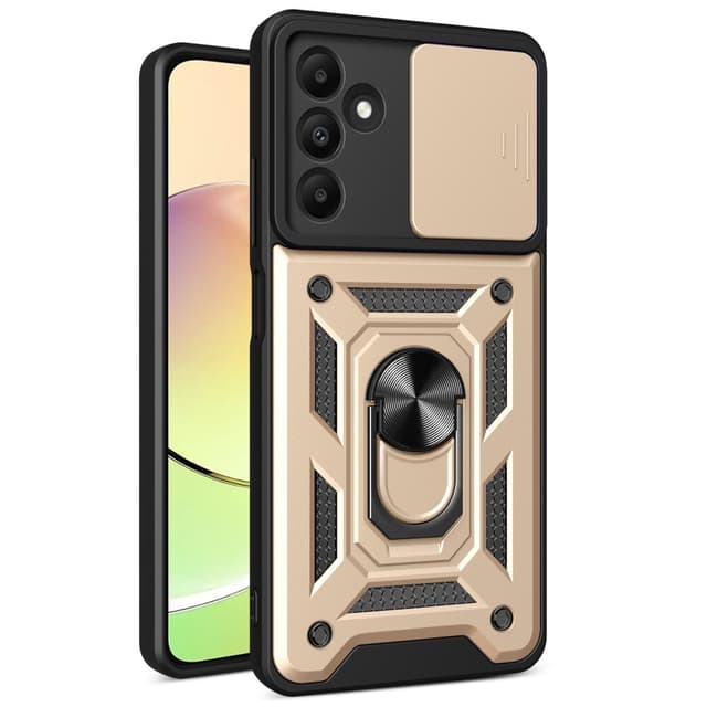 SKALO Samsung A15 4G Armor Hybrid Metal Ring Camera Slider - Guld