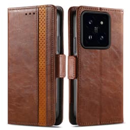 SKALO Xiaomi 14 5G 002 Series CASENEO Premium PU-læderpung - Mørkebrun