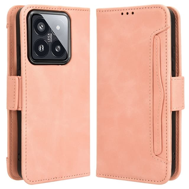 SKALO Xiaomi 14 5G 6-FACK Plånboksfodral - Rosa