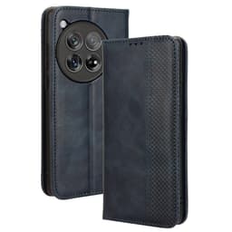 SKALO OnePlus 12R 5G Embossed Premium Plånboksfodral - Blå