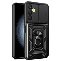 SKALO Samsung A25 5G Armor Hybrid Metal Ring Camera Slider - Sort