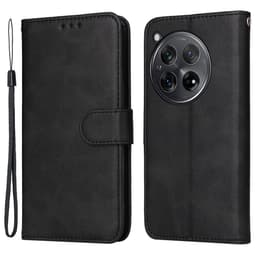 SKALO OnePlus 12R 5G PU-læder Pungetui - Sort