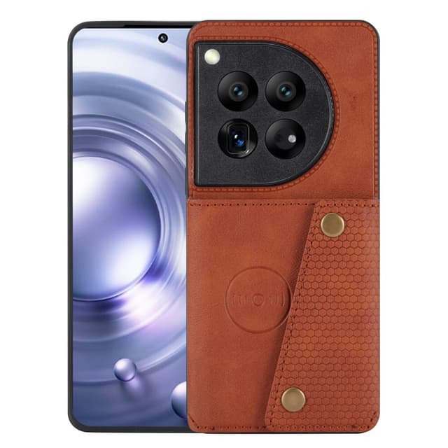 SKALO OnePlus 12 5G PU Läder Skal med Plånbok - Ljusbrun