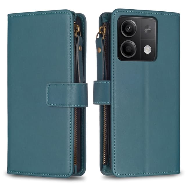 SKALO Xiaomi Redmi Note 13 4G Big Wallet 11-FACK Plånboksfodral - Grön