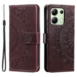 SKALO Xiaomi Redmi Note 13 4G Mandala Plånboksfodral - Brun