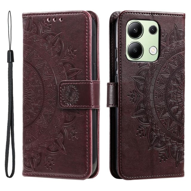 SKALO Xiaomi Redmi Note 13 4G Mandala Plånboksfodral - Brun