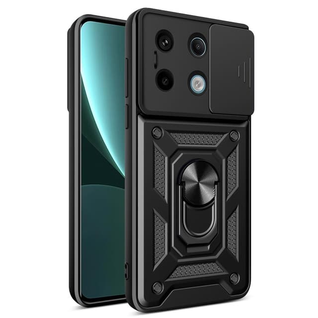 SKALO Xiaomi Redmi Note 13 Pro 5G Armor Hybrid Metallring Kameraslider - Svart