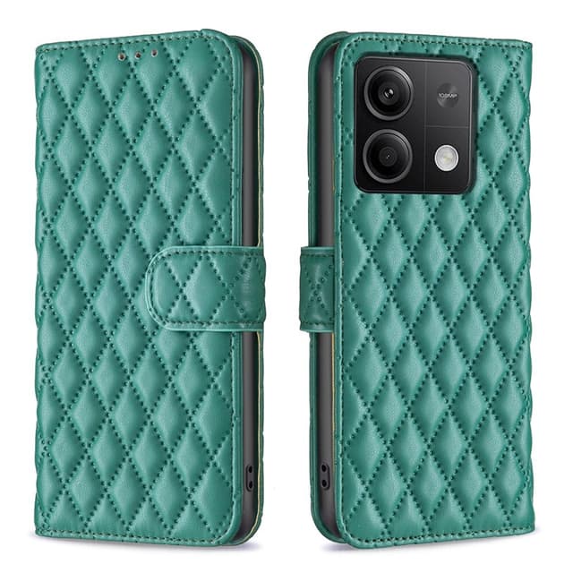 SKALO Xiaomi Redmi Note 13 4G BINFEN COLOR Quiltat Plånbok - Grön