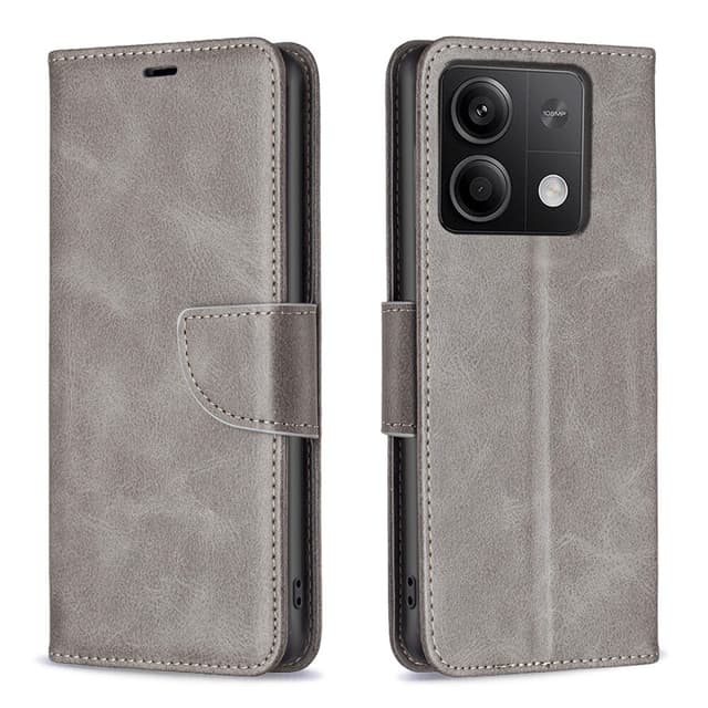 SKALO Xiaomi Redmi Note 13 4G Lompakkokotelo PU-nahkaa - Harmaa