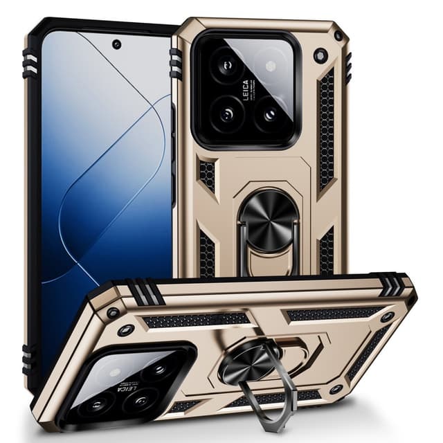 SKALO Xiaomi 14 5G Armor Hybridi metallirengas kuori - Kulta