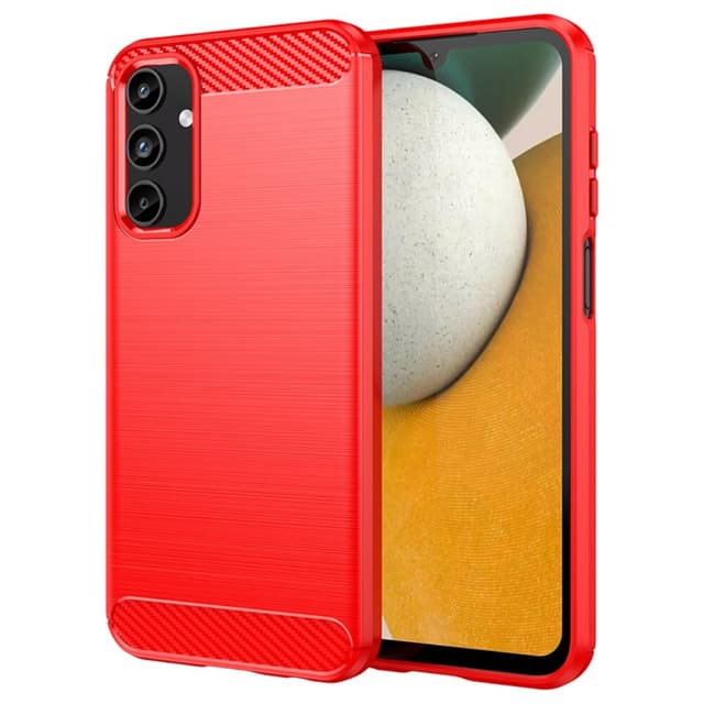 SKALO Samsung A15 5G Armor Carbon Iskunkestävä TPU suojakuori - Punainen
