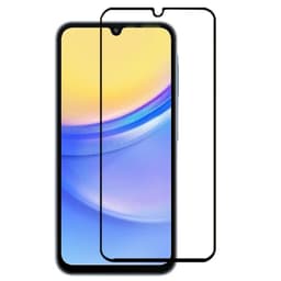 2-PAK SKALO Samsung A15 5G FULL-FIT Hærdet Glas Skærmbeskyttelse - Sort