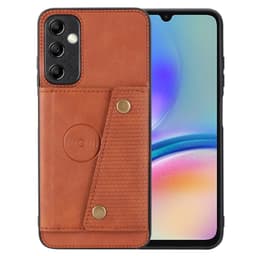 SKALO Samsung A15 5G PU-læder Cover med Pung - Brun