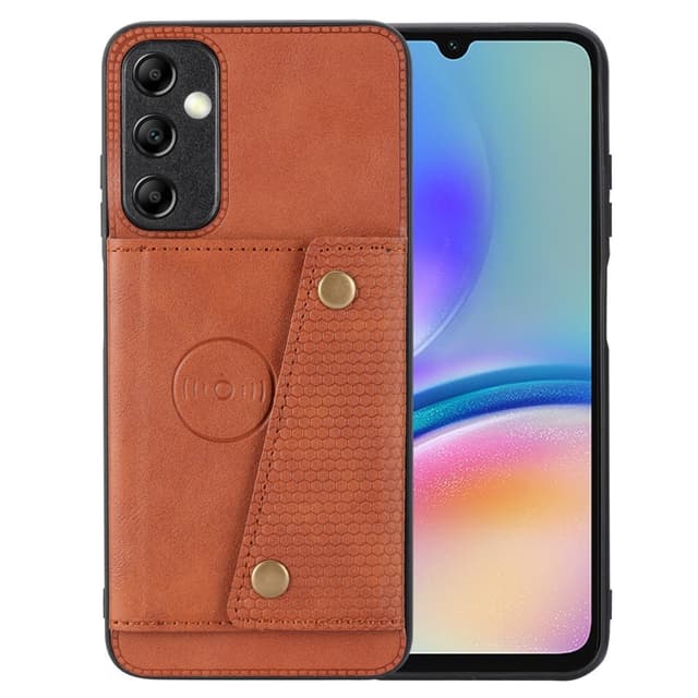 SKALO Samsung A15 5G PU Läder Skal med Plånbok - Brun