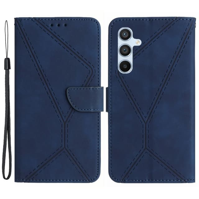 SKALO Samsung A15 4G Embossed Plånboksfodral i PU-Läder - Blå
