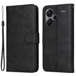 SKALO Xiaomi Redmi Note 13 Pro+ PU-Läder Plånboksfodral - Svart