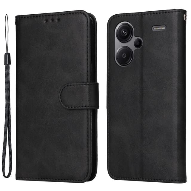 SKALO Xiaomi Redmi Note 13 Pro+ PU-Läder Plånboksfodral - Svart