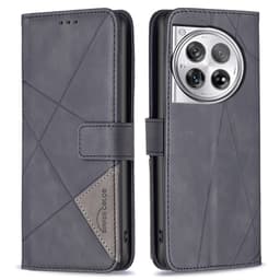 OnePlus 12 5G BINFEN COLOR Embossed Plånboksfodral - Svart