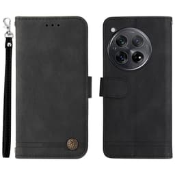 SKALO OnePlus 12R 5G Plånboksfodral i PU-Läder - Svart