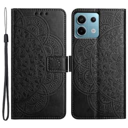 SKALO Xiaomi Redmi Note 13 Pro 5G Mandala Flip Cover - Sort