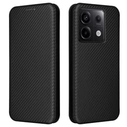 SKALO Xiaomi Redmi Note 13 Pro 5G Carbon Fiber Plånboksfodral - Svart