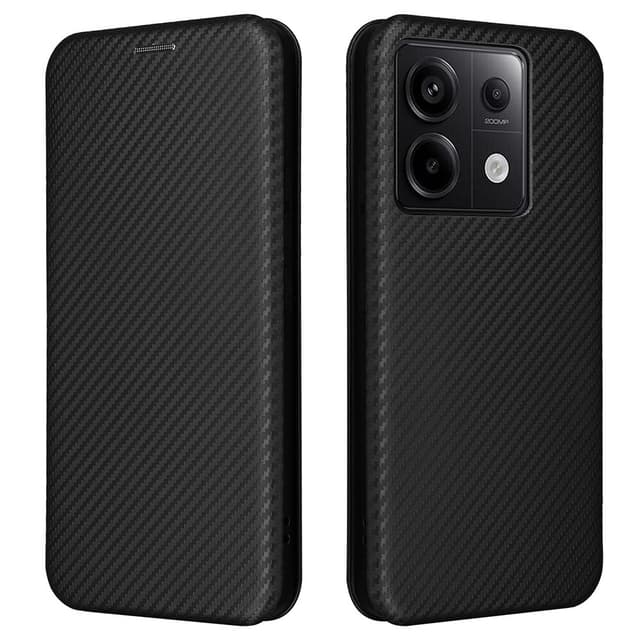 SKALO Xiaomi Redmi Note 13 Pro 5G Carbon Fiber Plånboksfodral - Svart