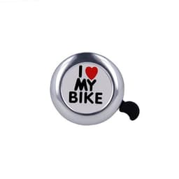 Sølvfarvet ringeklokke til cykel - I love my bike