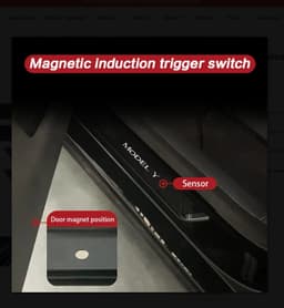 Indstigningslister med lys - børstet stål - Tesla Y