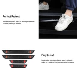 Indstigningslister med lys - sort børstet stål - Tesla 3