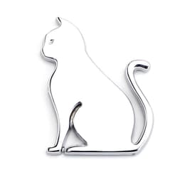 Metal Cat Sticker Støtfangerklistremerke Selvklebende dekorasjon - Sølv