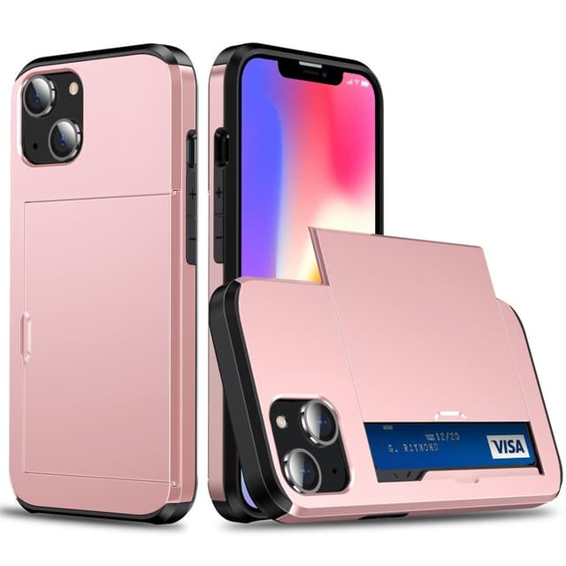 SKALO iPhone 15 Plus Armor Skal Korthållare - Roséguld