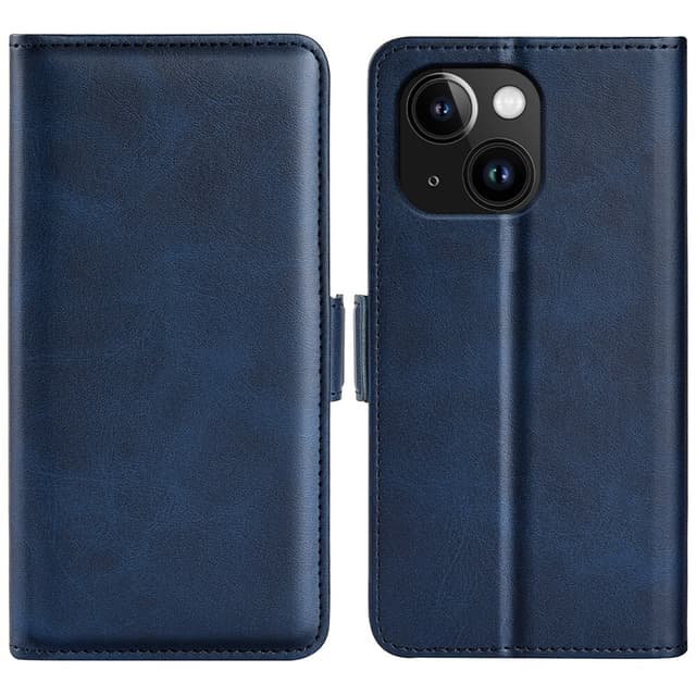 SKALO iPhone 15 Plus Premium Plånboksfodral - Blå