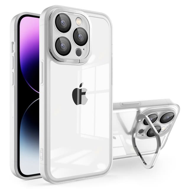 SKALO iPhone 15 Pro Väri Puskurin Suojakuori Kamerarengas - Valkoinen