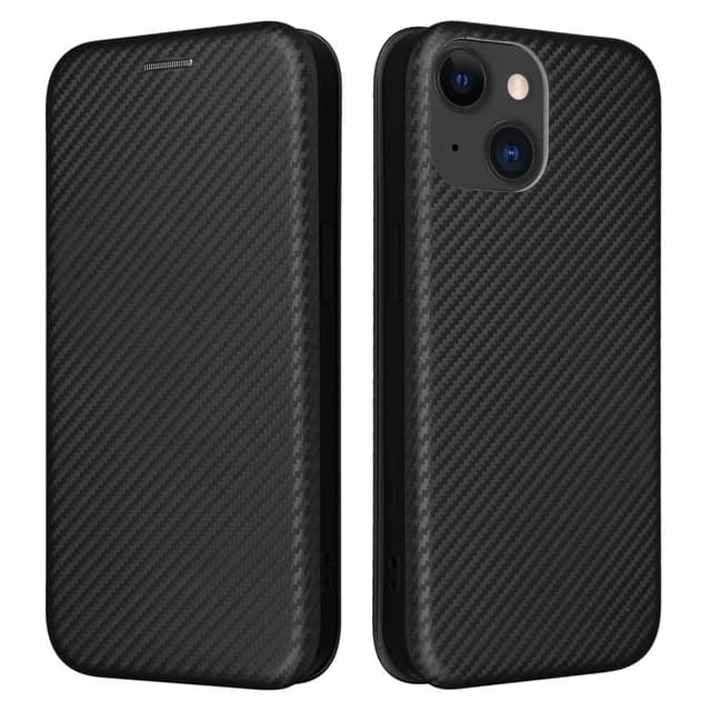 SKALO iPhone 15 Carbon Fiber Pungetui - Sort