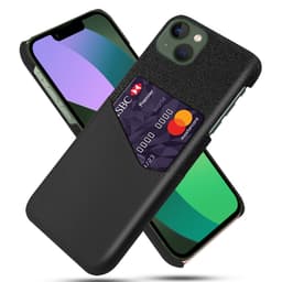 SKALO iPhone 15 Plus Premium PU Nahka kortinhaltija Suojakuori - Musta