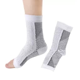 Lyhyet kompressiosukat avoimella kärjellä 1 pari White L/XL-koko