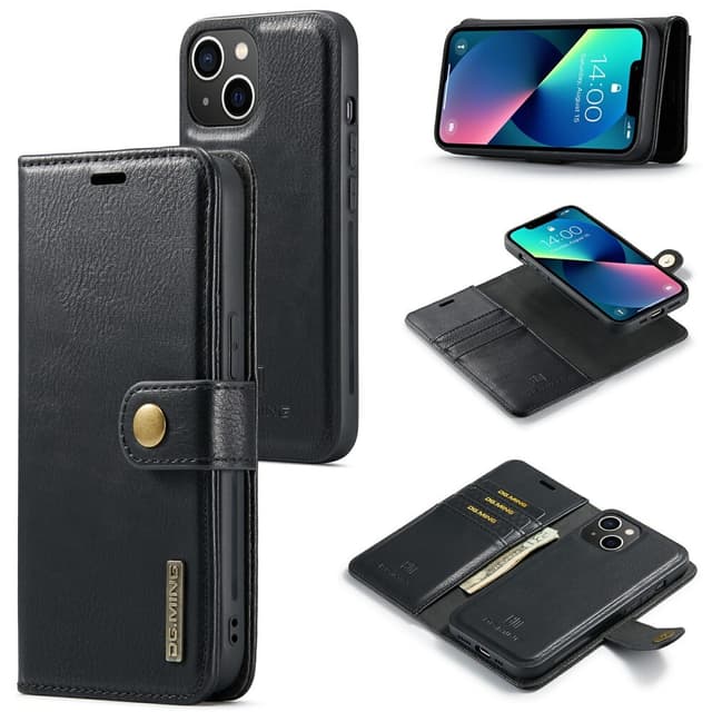 DG MING iPhone 15 2-i-1 Magnet Plånboksfodral - Svart