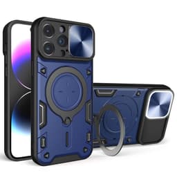 SKALO iPhone 15 Pro Max Armor Hybrid Magnet Ring Camera Slider - Blå