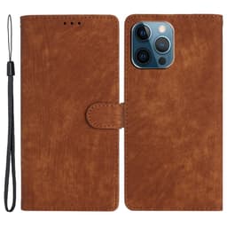SKALO iPhone 15 Pro Max Flip Cover m. pung i PU-læder - Brun