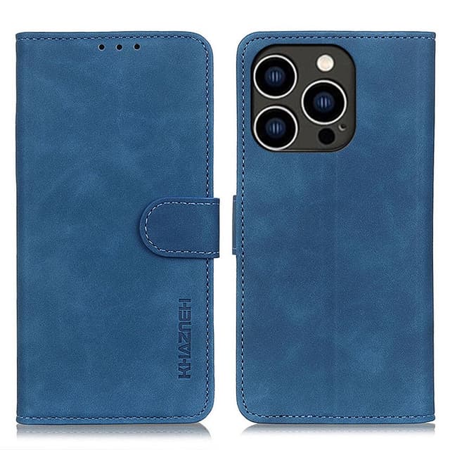 SKALO iPhone 15 Pro Max KHAZNEH Lompakkokotelo PU-nahasta - Sininen