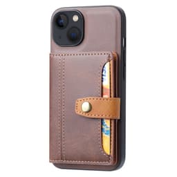 SKALO iPhone 15 PU Läder Skal med Plånbok - Brun