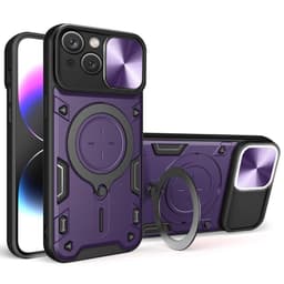 SKALO iPhone 15 Armor Hybrid Magnet Ring Camera Slider - Lilla