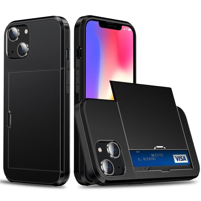 SKALO iPhone 15 Plus Armor Skal Korthållare - Svart